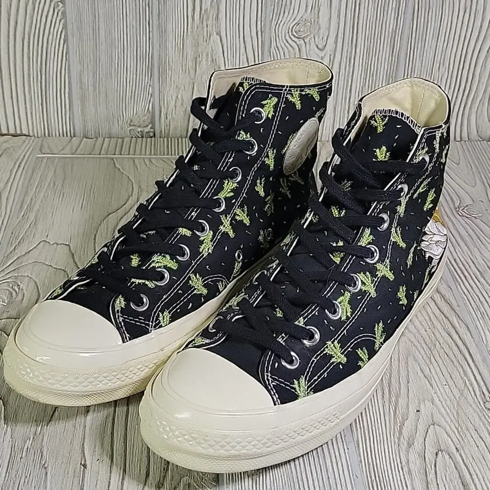 Converse Chuck 70 Prep Embroidery High Cactus Sneakers Mens 9.5 Womens 11.5 - Picture 10 of 14
